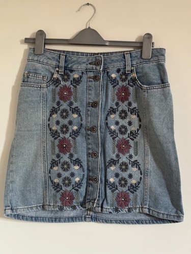 Embroidered light denim - embroidered,