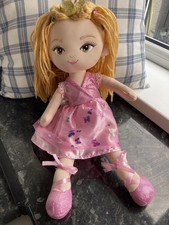 Princess Ballerina Fairy Rag Doll Soft Plush Toy Pink - approx 15” tall