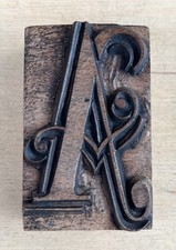 Wooden Letterpress Type Decorative Poster Letter A 52mm #11