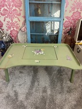 1940's Early Morn Vintage Large Hand Painted Adjustable Wooden Bed Tray Gorgeous