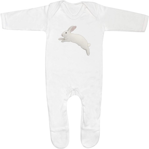 Leaping white rabbit baby - 'leaping,
