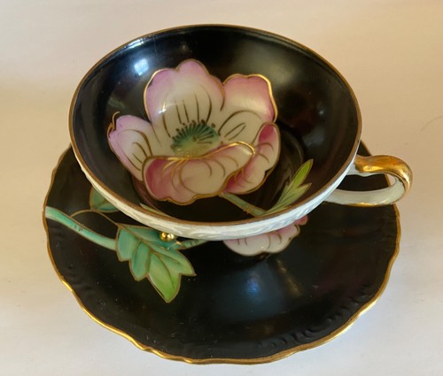 Tea cup saucer vintage 1950s - &,