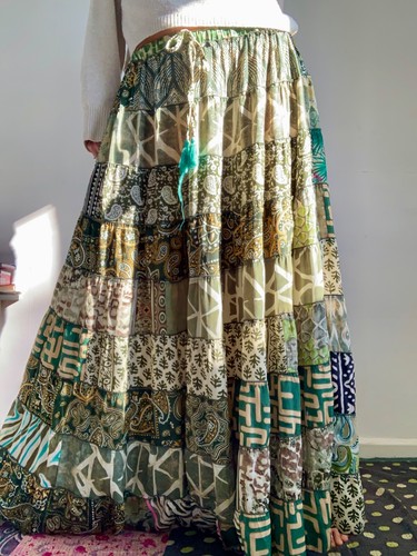 Long patchwork skirt hippy - long,
