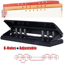 Paper Filofax Punch A4 A5 A6 6-Hole Adjustable Metal Organiser Hole Puncher Home