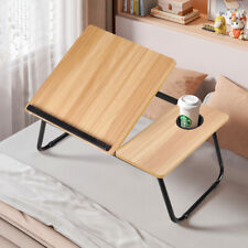 Wood Laptop Desk Stand Large Folding Bed Table Adjustable Portable Bed Desk Tray