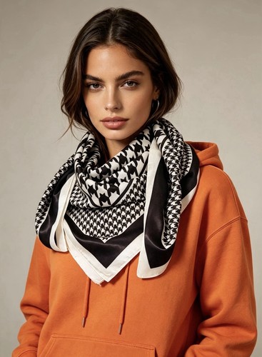 Ladies scarf black and - scarf,