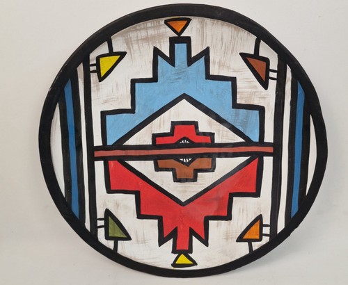 Large hand painted tribal - tribal, wall
