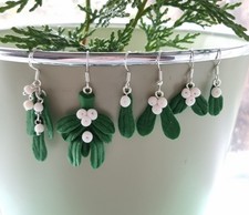 Mistletoe earrings handmade