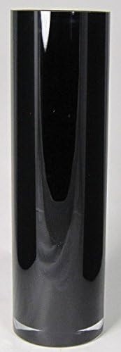 Glass black cylinder vase - glass,