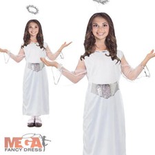 Angel Girls Fancy Dress Nativity Gabriel Christmas Kid Childs Costume Outfit New