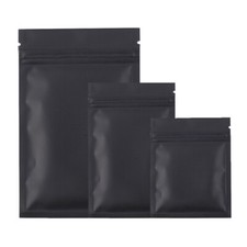 Matte Black Gripseal Food Bags Zip Seal Lock Mylar Flat Pouch BPA Free Packaging