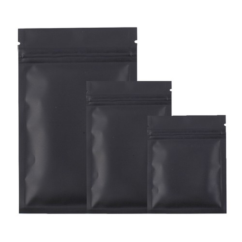 Matte black gripseal food bags - black,