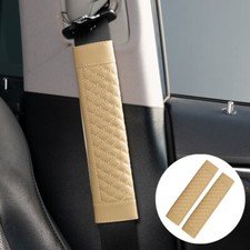 2 x Beige Leather Car Seat