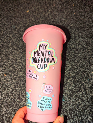 Pink plastic tumbler - pink,