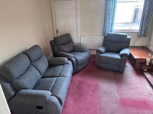 Seater grey reclining - seater, &