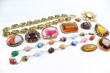 Glass Agate Jewellery Mixed Tone Statament Faceted Scottish Miracle x 11