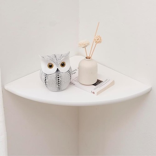White corner shelf - white, oak