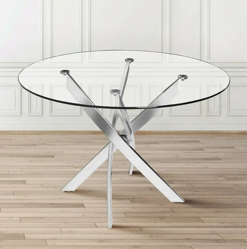 100cm round glass seater - round,