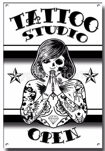 Tattoo studio open - tattoo, sign