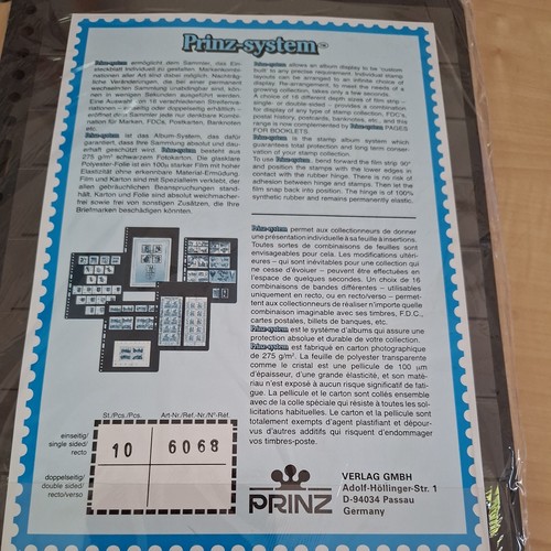 Prinz black stamp album pages - prinz,