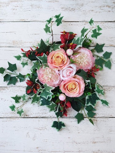 Artificial rose peony - rose, pink