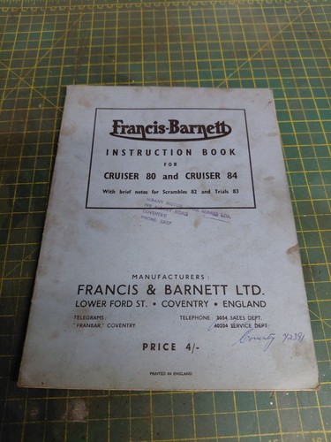 Francis barnett instruction - francis,