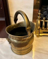 Vintage Brass Coal Scuttle Bucket
