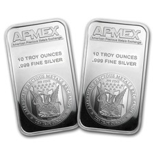 10 oz Silver Bar APMEX (Lot of