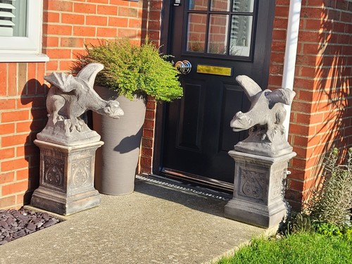 Two stone gargoyle gatekeeper - gargoyle,