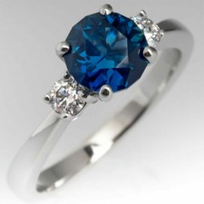 2 Ct Round Cut Blue Sapphire