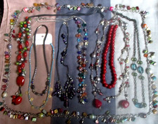 9 Assorted Beaded Necklaces - Glass, Shell, Pearl etc  (2984)