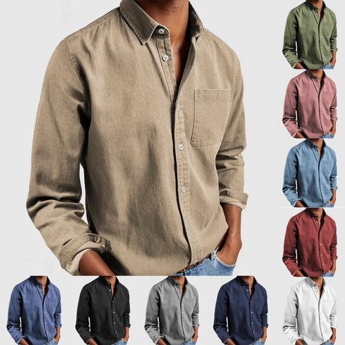 Mens new casual shirt long - casual,
