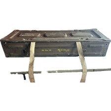 Army Metal 81mm Mortar Ammunition Tin Surplus Storage Box 