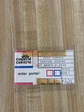 DEEP PURPLE CONCERT TICKET STUB, MARCH 8 1974, CAPITAL CENTRE MD DC ROCK