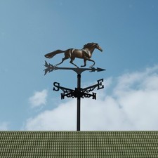 Horse Metal Weathervane Vintage Roof Mount Weather Vane for Garden Yard