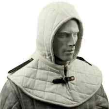 White Cotton Inner Medieval Helmet Padded Re-enactment Armour Hooded Coif Gorget