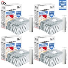 Vacuum Storage Bags x6 Strong Space Saving Bag for Duvets Blanket w/ Vacuum Pump