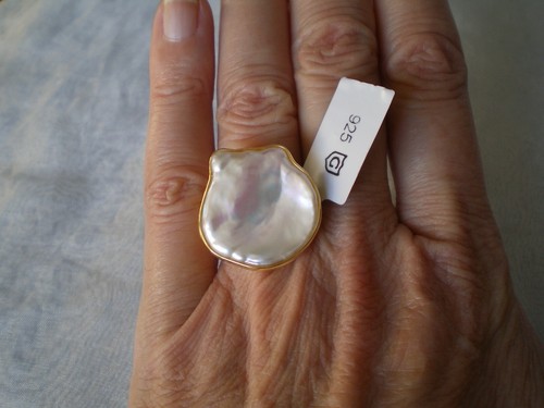 Baroque pearl ring size o - baroque,
