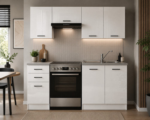 Kitchen cabinets white gloss - kitchen,