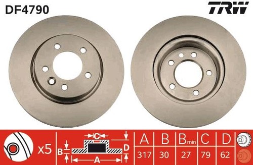Brake disc trw df4790 - disc, land