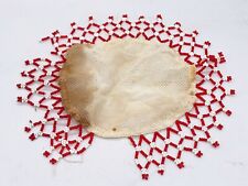 ANTIQUE  BEAD WORK  NEEDLEWORK OLD PLACE MAT DOLLIE 