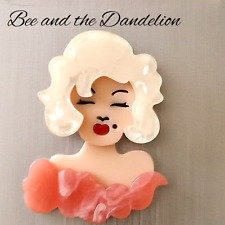 Marilyn Monroe Hollywood Starlet Brooch ~ Modern Acrylic  3D Pin