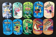 10 X Pokemon Metal Tags Tag Bundle Jirachi Lapras Venusaur Treecko Pidgey Golbaf