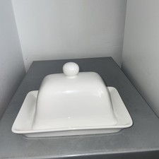 White Ceramic Covered Butter Dish