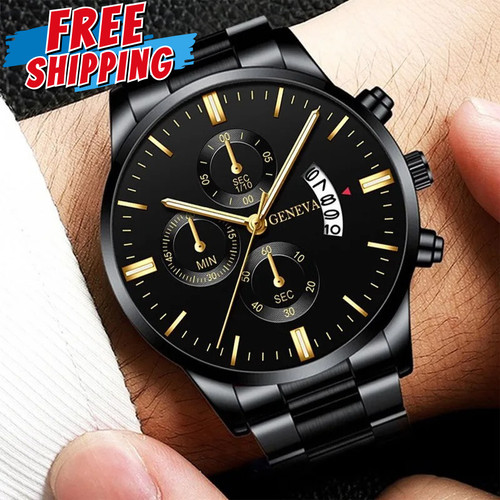 Waterproof gold men watch - men's,