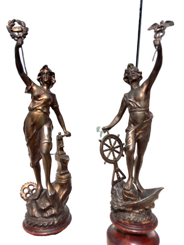 Pair antique french - french, bronzed