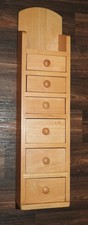 Wooden small chest 6 draws storage spice craft wall hanging organiser shelf wood