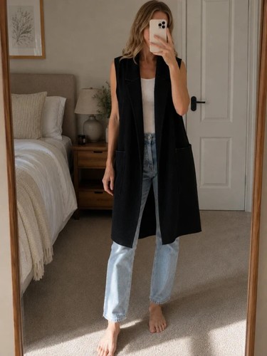 Black sleeveless cardigan - m&s,