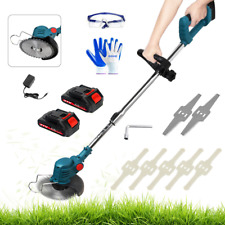 21V Cordless Strimmer Grass Trimmer Electric Tree Garden Edger Cutter 2 Battery