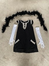 1920/30s Style Charleston Flapper Dress Outfit Gloves, Headband & Feather Boa